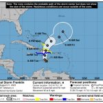 Franklin  continúa sin cambio de intensidad al sur de Santo Domingo, sobre aguas del  Mar Caribe